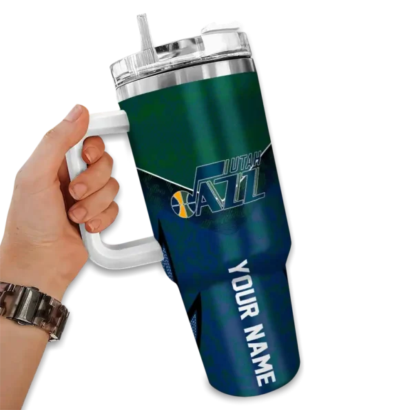 custom utah jazz chevron stripe navy curved tumbler fashion forward 1.webp