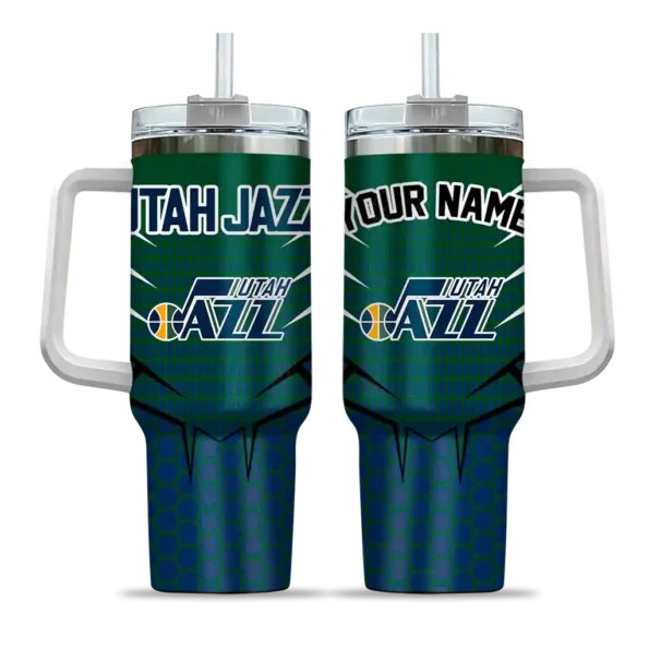 custom utah jazz hex texture navy curved tumbler best selling 1.webp