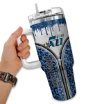 custom utah jazz leopard zipper navy curved tumbler best selling 1.webp