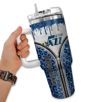 custom utah jazz leopard zipper navy curved tumbler fashion forward 1.webp