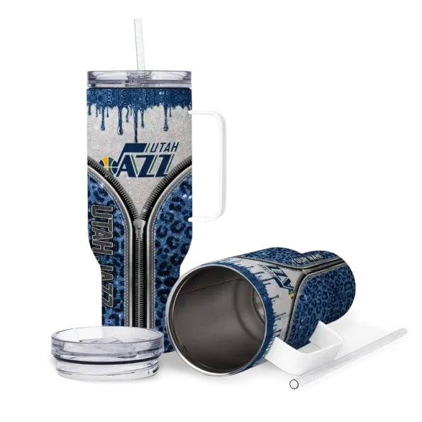 custom utah jazz leopard zipper navy curved tumbler high quality 1.webp