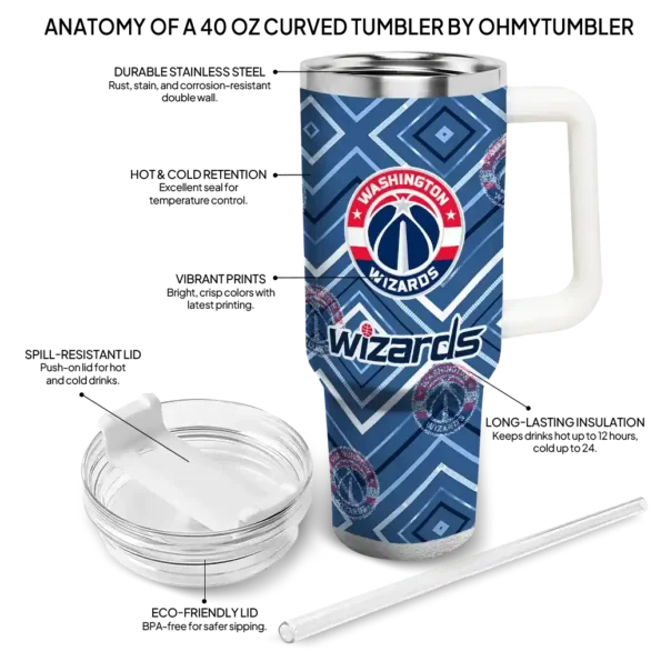 custom washington wizards bold diamonds blue curved tumbler new arrival 1.webp