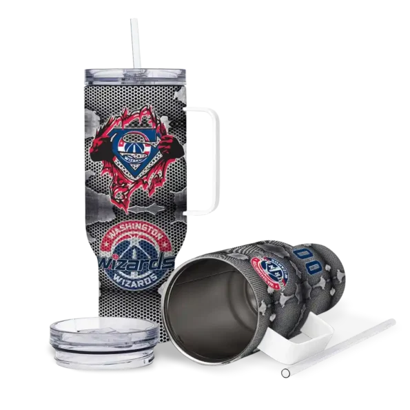 custom washington wizards superman shield blue gray curved tumbler high quality 1.webp