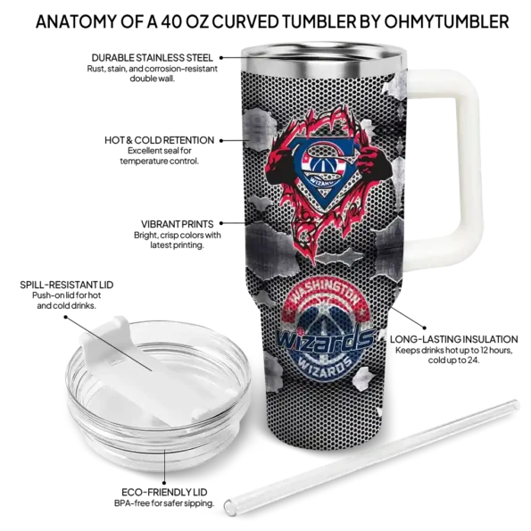 custom washington wizards superman shield blue gray curved tumbler new arrival 1.webp