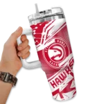 customized atlanta hawks abstract paths red curved tumbler best selling 1.webp