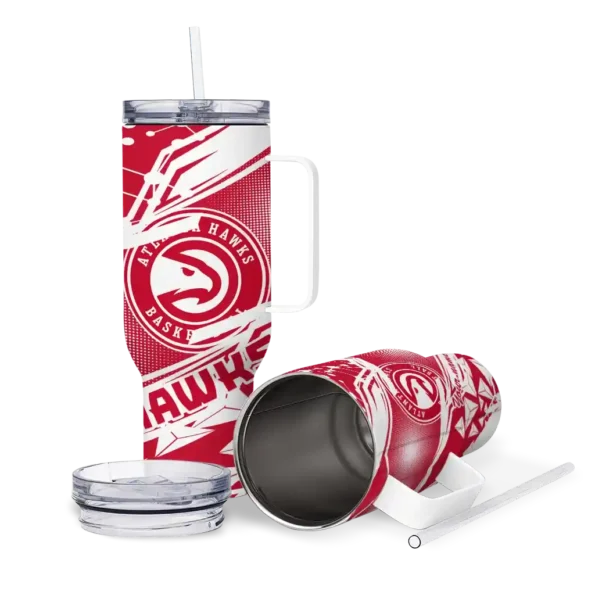 customized atlanta hawks abstract paths red curved tumbler high quality 1.webp