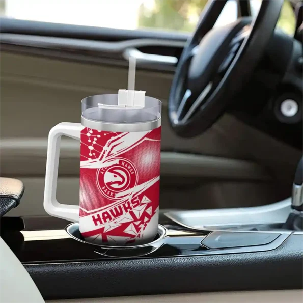customized atlanta hawks abstract paths red curved tumbler trendy 1.webp