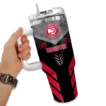 customized atlanta hawks arrow armor red black curved tumbler best selling 1.webp