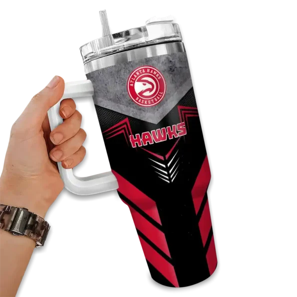 customized atlanta hawks arrow armor red black curved tumbler fashion forward 1.webp