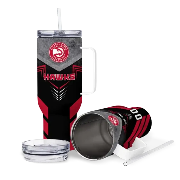 customized atlanta hawks arrow armor red black curved tumbler high quality 1.webp