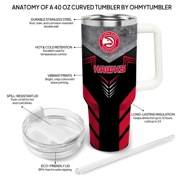 customized atlanta hawks arrow armor red black curved tumbler new arrival 1.webp