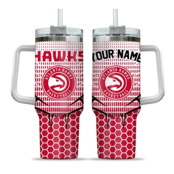 customized atlanta hawks hex texture red curved tumbler best selling 1.webp