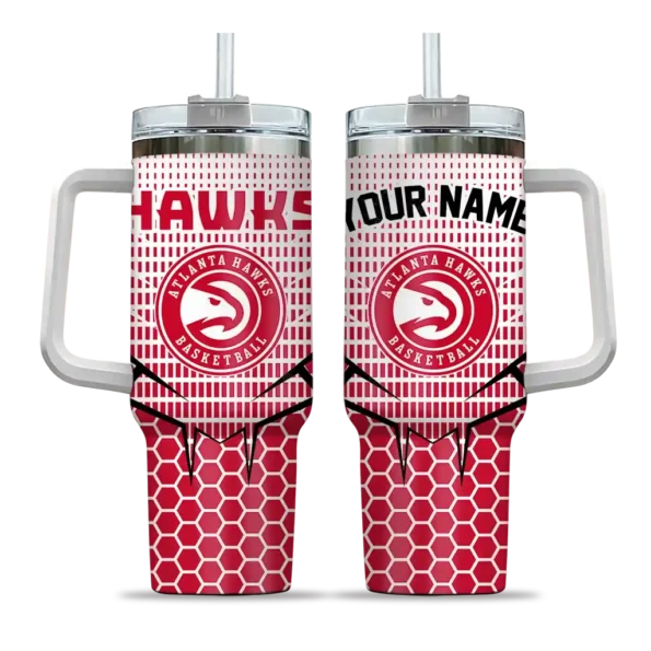 customized atlanta hawks hex texture red curved tumbler best selling 1.webp