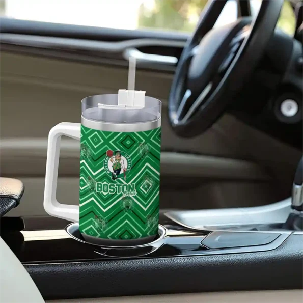 customized boston celtics bold diamonds green curved tumbler trendy 1.webp