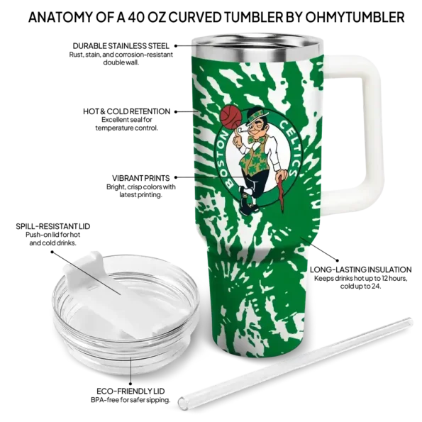 customized boston celtics burst swirl green curved tumbler new arrival 1.webp