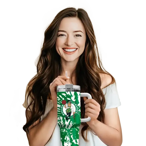 customized boston celtics burst swirl green curved tumbler premium grade 1.webp