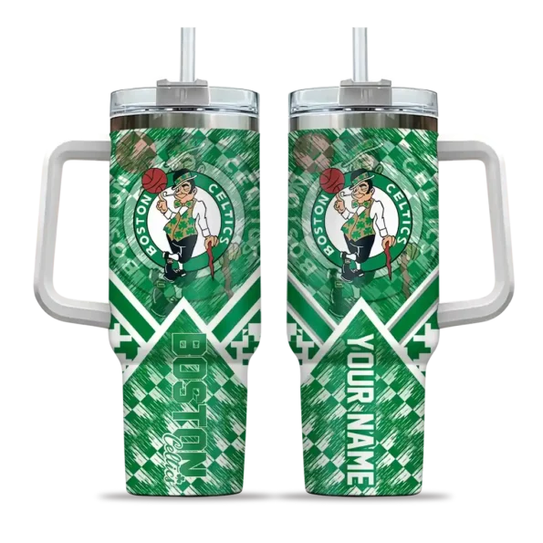 customized boston celtics chevron angle green curved tumbler best selling 1.webp