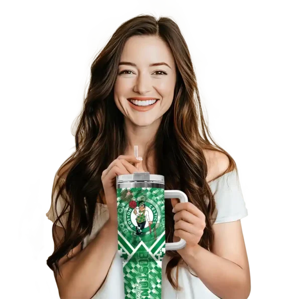 customized boston celtics chevron angle green curved tumbler premium grade 1.webp