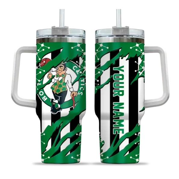 customized boston celtics claw cut green black curved tumbler best selling 1.webp