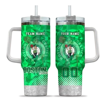 customized boston celtics geometric prism green curved tumbler best selling 1.webp