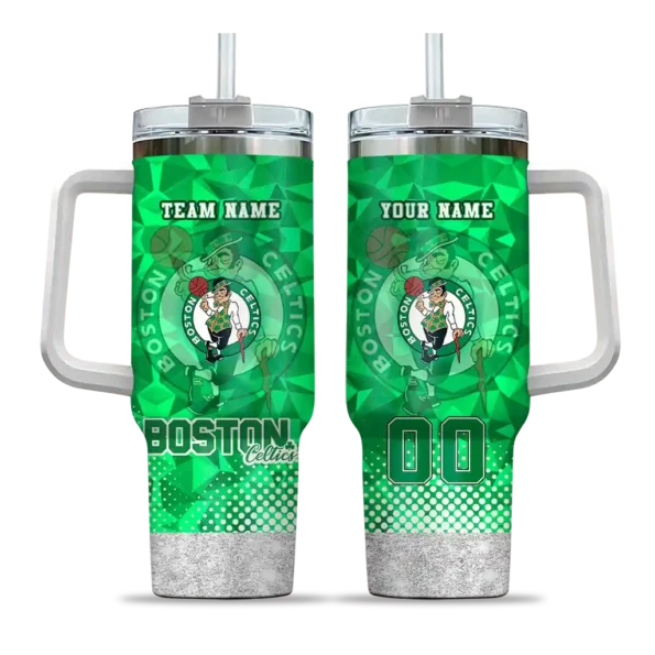 customized boston celtics geometric prism green curved tumbler best selling 1.webp