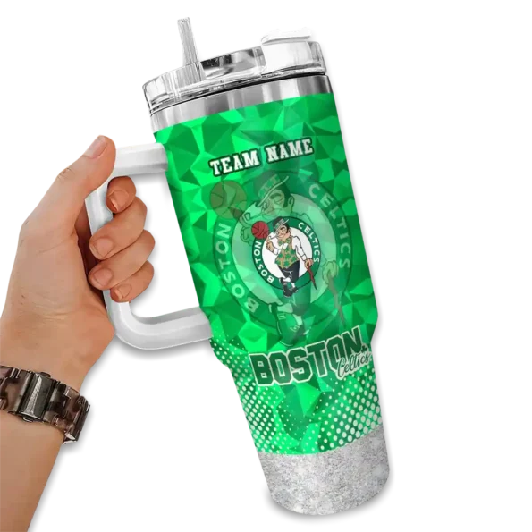 customized boston celtics geometric prism green curved tumbler fashion forward 1.webp