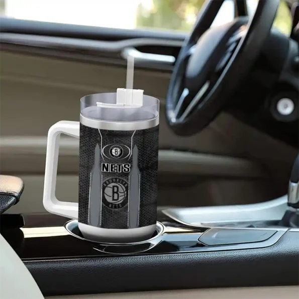 customized brooklyn nets hexagon armor black curved tumbler trendy 1.webp
