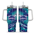customized charlotte hornets abstract paths teal curved tumbler best selling 1.webp