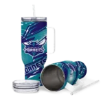 customized charlotte hornets abstract paths teal curved tumbler best selling 1.webp