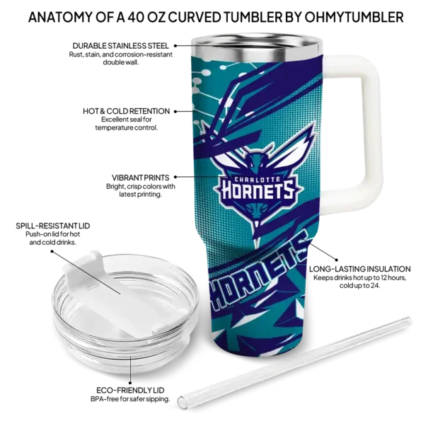 customized charlotte hornets abstract paths teal curved tumbler new arrival 1.webp