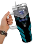 customized charlotte hornets arrow armor teal black curved tumbler best selling 1.webp