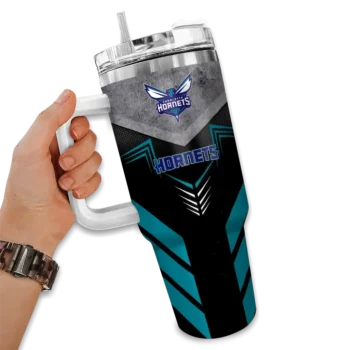 customized charlotte hornets arrow armor teal black curved tumbler fashion forward 1.webp