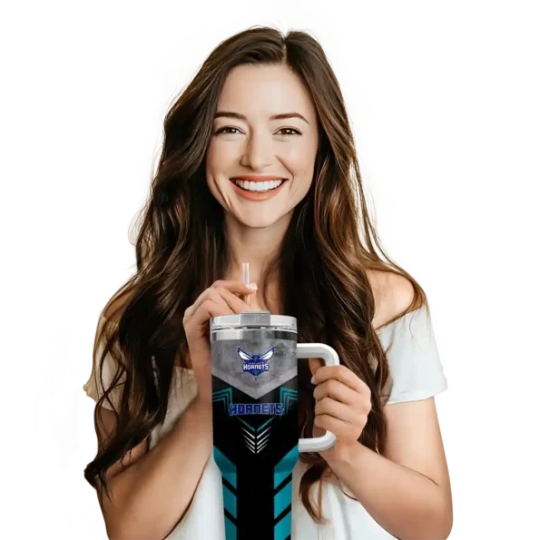 customized charlotte hornets arrow armor teal black curved tumbler premium grade 1.webp