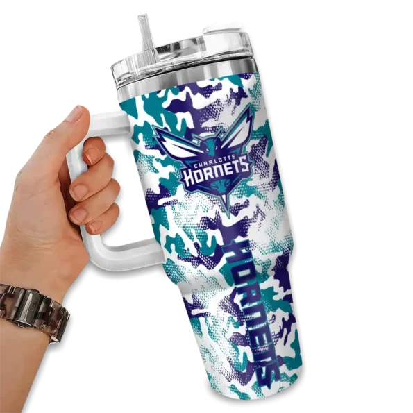 customized charlotte hornets camo mashup teal white curved tumbler fashion forward 1.webp