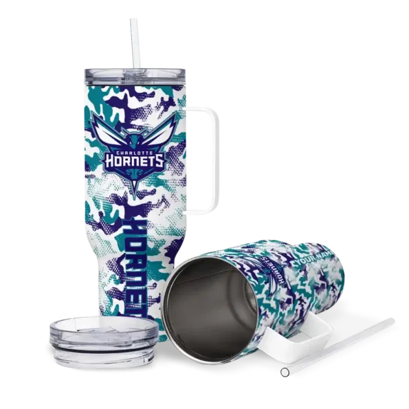 customized charlotte hornets camo mashup teal white curved tumbler high quality 1.webp