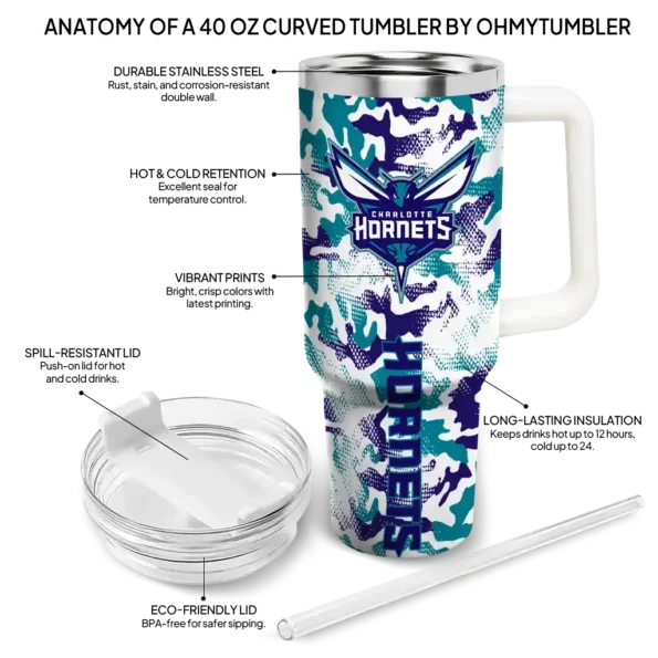 customized charlotte hornets camo mashup teal white curved tumbler new arrival 1.webp