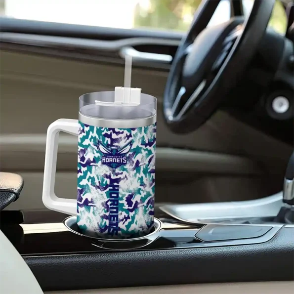 customized charlotte hornets camo mashup teal white curved tumbler trendy 1.webp