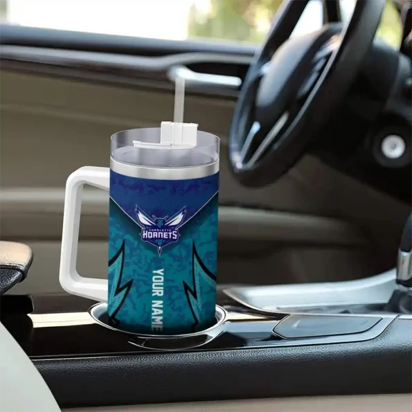 customized charlotte hornets chevron stripe teal curved tumbler trendy 1.webp