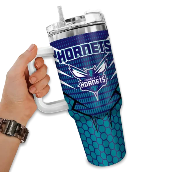 customized charlotte hornets hex texture teal curved tumbler fashion forward 1.webp