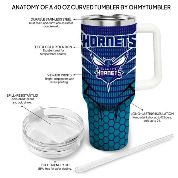 customized charlotte hornets hex texture teal curved tumbler new arrival 1.webp
