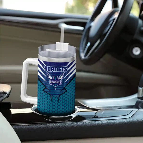 customized charlotte hornets hex texture teal curved tumbler trendy 1.webp
