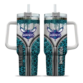 customized charlotte hornets leopard zipper teal curved tumbler best selling 1.webp