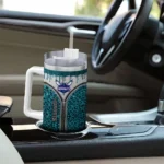 customized charlotte hornets leopard zipper teal curved tumbler best selling 1.webp