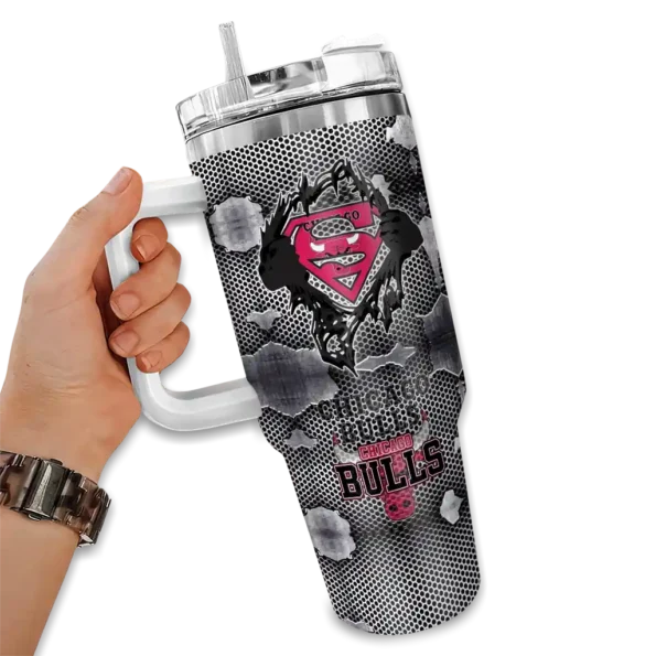 customized chicago bulls superman shield red gray curved tumbler fashion forward 1.webp