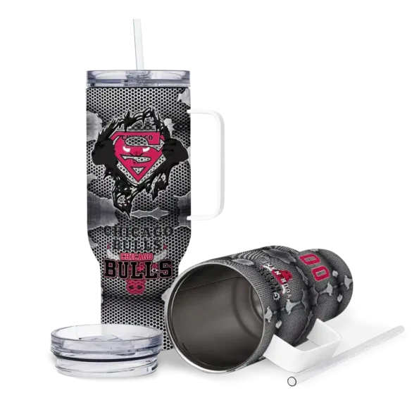 customized chicago bulls superman shield red gray curved tumbler high quality 1.webp