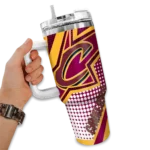 customized cleveland cavaliers arrow burst wine curved tumbler best selling 1.webp