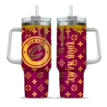 customized cleveland cavaliers bullseye drips wine curved tumbler best selling 1.webp