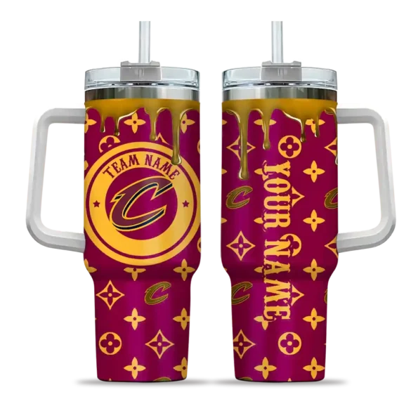 customized cleveland cavaliers bullseye drips wine curved tumbler best selling 1.webp