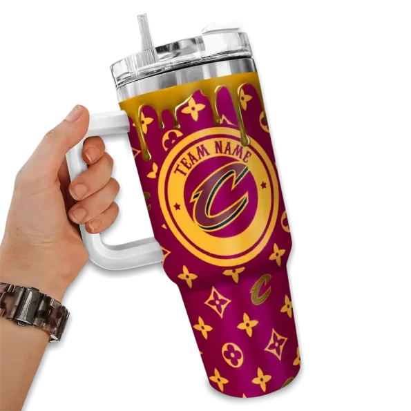 customized cleveland cavaliers bullseye drips wine curved tumbler fashion forward 1.webp