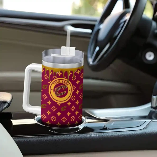 customized cleveland cavaliers bullseye drips wine curved tumbler trendy 1.webp